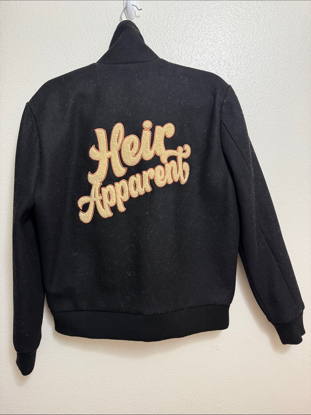 Heir Apparent Black Wool Bomber Jacket